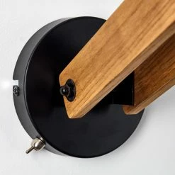 Hofstein Aarhus Wandleuchte Schwarz, Holz dunkel, 1-flammig -Wandleuchten Verkaufsgeschäft aarhus wandleuchte h3315170 10