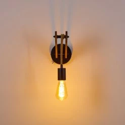 Hofstein Aarhus Wandleuchte Schwarz, Holz dunkel, 1-flammig -Wandleuchten Verkaufsgeschäft aarhus wandleuchte h3315170 7