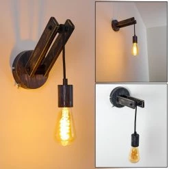 Hofstein Aarhus Wandleuchte Schwarz, Grau, 1-flammig