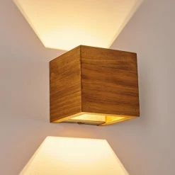 Hofstein Adak Wandleuchte LED Holz dunkel, 1-flammig -Wandleuchten Verkaufsgeschäft adak wandleuchte h3308295 16