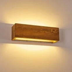 Hofstein Adak Wandleuchte LED Holz dunkel, 1-flammig -Wandleuchten Verkaufsgeschäft adak wandleuchte h3308318 13