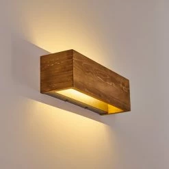 Hofstein Adak Wandleuchte LED Holz dunkel, 1-flammig -Wandleuchten Verkaufsgeschäft adak wandleuchte h3308318 17