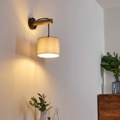 Hofstein Adelboden Wandleuchte Schwarz, Holz dunkel, 1-flammig -Wandleuchten Verkaufsgeschäft adelboden wandleuchte h3328286 2