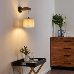 Hofstein Adelboden Wandleuchte Schwarz, Holz dunkel, 1-flammig -Wandleuchten Verkaufsgeschäft adelboden wandleuchte h3328286 9