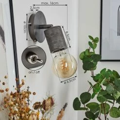 Hofstein Ajaccio Wandleuchte Nickel-Matt, 1-flammig -Wandleuchten Verkaufsgeschäft ajaccio wandleuchte h3557082 3