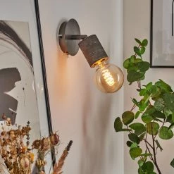 Hofstein Ajaccio Wandleuchte Nickel-Matt, 1-flammig -Wandleuchten Verkaufsgeschäft ajaccio wandleuchte h3557082 9