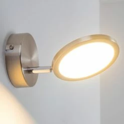 Hofstein Alberton Wandleuchte LED Hellbraun, 1-flammig -Wandleuchten Verkaufsgeschäft alberton wandleuchte h3009000 15