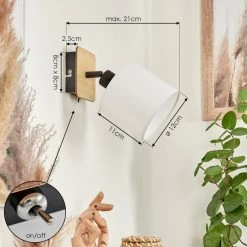 Hofstein Alsen Wandleuchte Schwarz, Holz hell, 1-flammig 15 Hofstein Alsen Wandleuchte Schwarz, Holz hell, 1-flammig -Wandleuchten Verkaufsgeschäft alsen wandleuchte h3581131 3