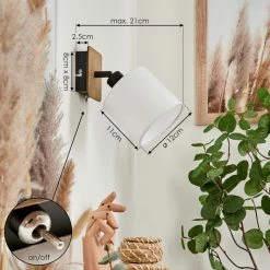 Hofstein Alsen Wandleuchte Schwarz, Holz dunkel, 1-flammig -Wandleuchten Verkaufsgeschäft alsen wandleuchte h3581179 3