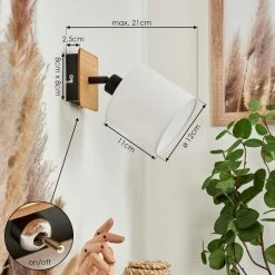 Hofstein Alsen Wandleuchte Schwarz, Naturfarben, 1-flammig -Wandleuchten Verkaufsgeschäft alsen wandleuchte h3581216 3