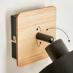 Hofstein Alsen Wandleuchte Schwarz, Holz hell, 1-flammig -Wandleuchten Verkaufsgeschäft alsen wandleuchte h3581254 5