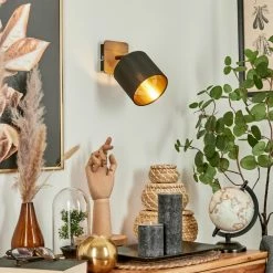 Hofstein Alsen Wandleuchte Schwarz, Holz dunkel, 1-flammig 18 Hofstein Alsen Wandleuchte Schwarz, Holz dunkel, 1-flammig -Wandleuchten Verkaufsgeschäft alsen wandleuchte h3581292 6