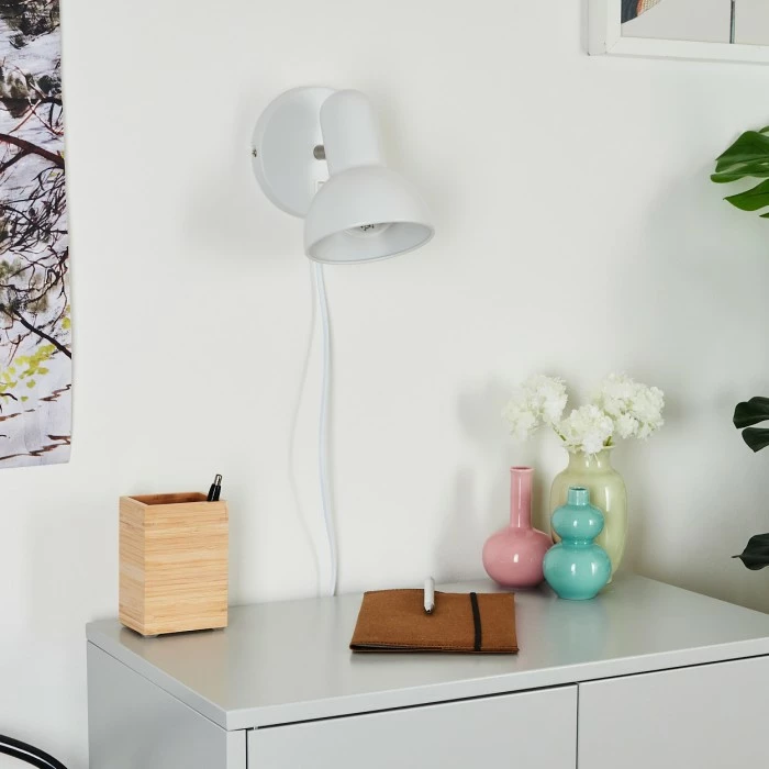 Hofstein Ambousi Wandleuchte Chrom, Weiß, 1-flammig 13 Hofstein Ambousi Wandleuchte Chrom, Weiß, 1-flammig – Bild 13