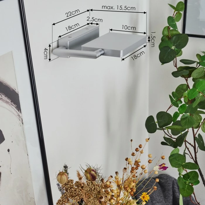 Hofstein Anneau Wandleuchte LED Chrom, Silber, 1-flammig 4 Hofstein Anneau Wandleuchte LED Chrom, Silber, 1-flammig – Bild 4