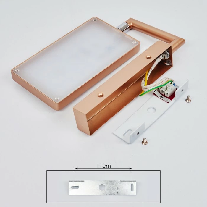 Hofstein Anneau Wandleuchte LED Chrom, Kupferfarben, 1-flammig 5 Hofstein Anneau Wandleuchte LED Chrom, Kupferfarben, 1-flammig – Bild 5