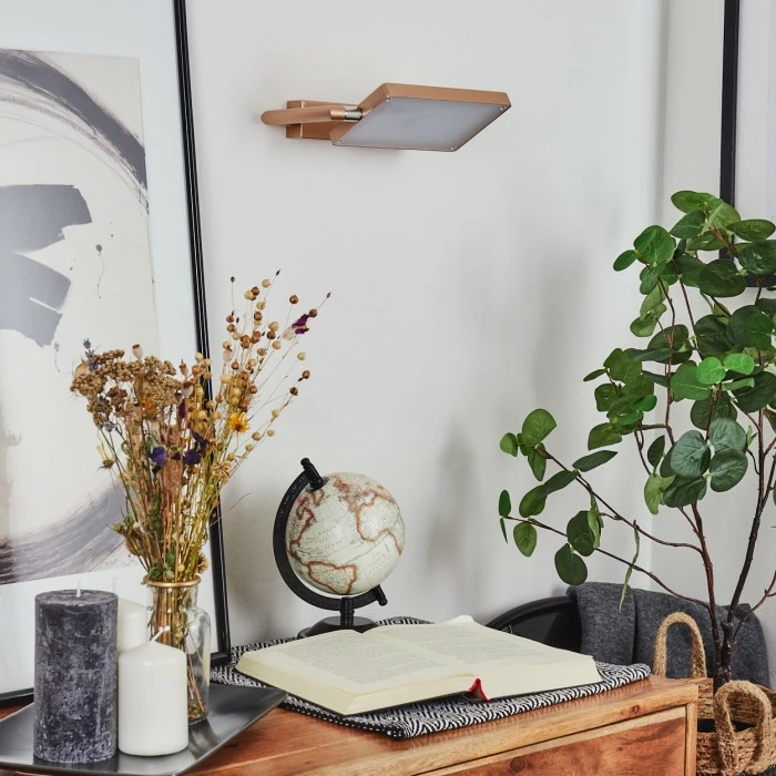 Hofstein Anneau Wandleuchte LED Chrom, Kupferfarben, 1-flammig 10 Hofstein Anneau Wandleuchte LED Chrom, Kupferfarben, 1-flammig – Bild 10