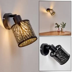 Hofstein Antalya Wandleuchte Schwarz, 1-flammig