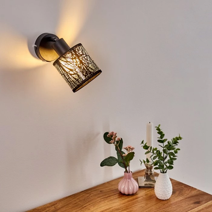 Hofstein Antalya Wandleuchte Schwarz, 1-flammig 13 Hofstein Antalya Wandleuchte Schwarz, 1-flammig – Bild 13