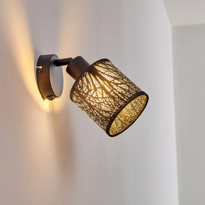 Hofstein Antalya Wandleuchte Schwarz, 1-flammig 3 Hofstein Antalya Wandleuchte Schwarz, 1-flammig – Bild 3