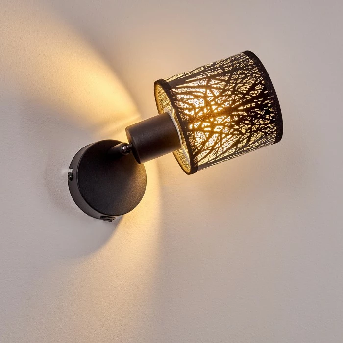 Hofstein Antalya Wandleuchte Schwarz, 1-flammig 8 Hofstein Antalya Wandleuchte Schwarz, 1-flammig – Bild 8