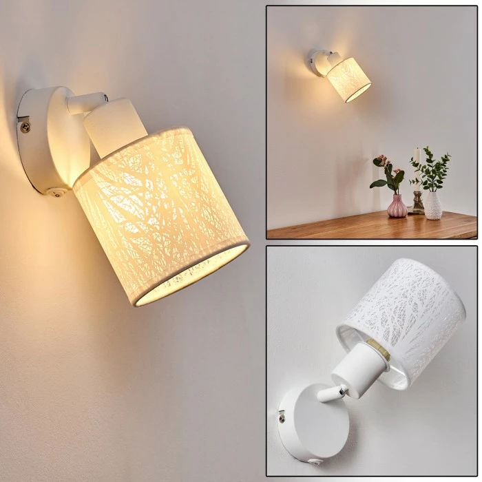 Hofstein Antalya Wandleuchte Weiß, 1-flammig 1 Hofstein Antalya Wandleuchte Weiß, 1-flammig