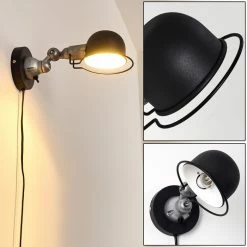 Hofstein Arild Wandleuchte Schwarz, Silber, 1-flammig