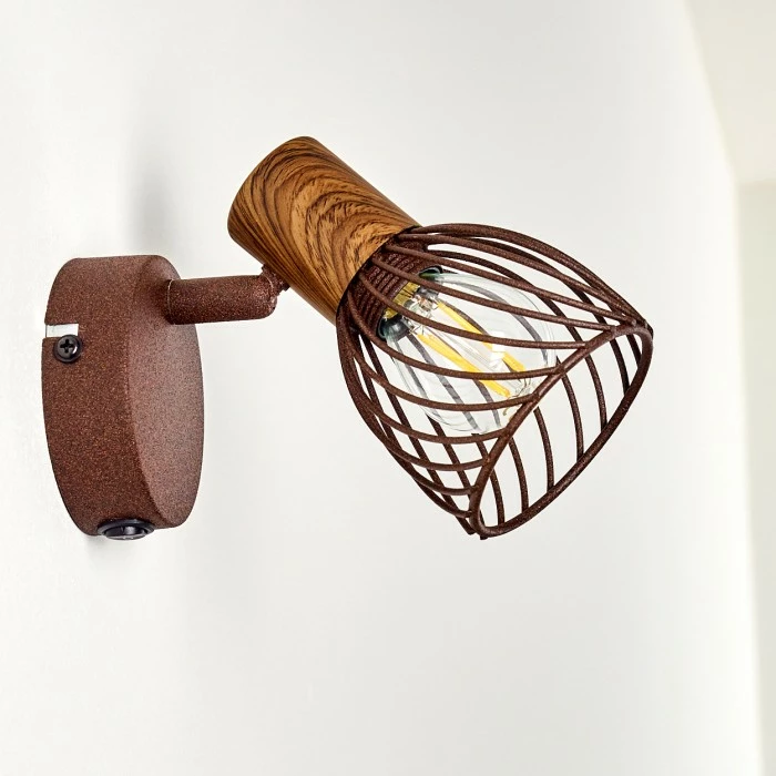 Hofstein Arjen Wandleuchte Rostfarben, Holz dunkel, 1-flammig 21 Hofstein Arjen Wandleuchte Rostfarben, Holz dunkel, 1-flammig – Bild 21