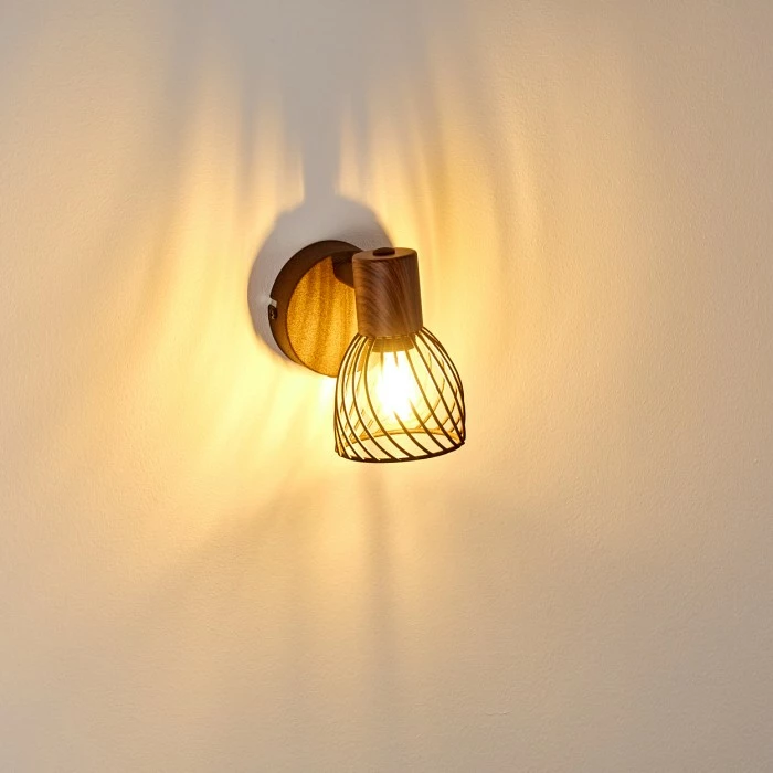 Hofstein Arjen Wandleuchte Rostfarben, Holz dunkel, 1-flammig 4 Hofstein Arjen Wandleuchte Rostfarben, Holz dunkel, 1-flammig – Bild 4