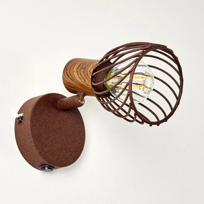 Hofstein Arjen Wandleuchte Rostfarben, Holz dunkel, 1-flammig 6 Hofstein Arjen Wandleuchte Rostfarben, Holz dunkel, 1-flammig – Bild 6