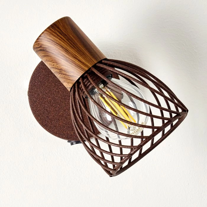 Hofstein Arjen Wandleuchte Rostfarben, Holz dunkel, 1-flammig 9 Hofstein Arjen Wandleuchte Rostfarben, Holz dunkel, 1-flammig – Bild 9