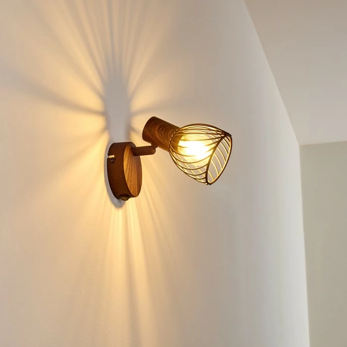 Hofstein Arjen Wandleuchte Rostfarben, Holz dunkel, 1-flammig 10 Hofstein Arjen Wandleuchte Rostfarben, Holz dunkel, 1-flammig – Bild 10