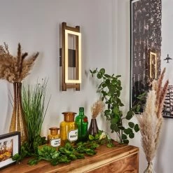 Hofstein Ayajasco Wandleuchte LED Schwarz, Holzoptik, Naturfarben, 1-flammig -Wandleuchten Verkaufsgeschäft ayajasco wandleuchte h3580073 6