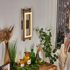 Hofstein Ayajasco Wandleuchte LED Schwarz, Holzoptik, Naturfarben, 1-flammig -Wandleuchten Verkaufsgeschäft ayajasco wandleuchte h3580073 8