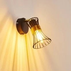 Hofstein Ayen Wandleuchte Schwarz-Gold, 1-flammig 40 Hofstein Ayen Wandleuchte Schwarz-Gold, 1-flammig -Wandleuchten Verkaufsgeschäft ayen wandleuchte h3283592 do1 12