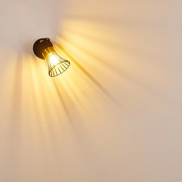 Hofstein Ayen Wandleuchte Schwarz-Gold, 1-flammig 8 Hofstein Ayen Wandleuchte Schwarz-Gold, 1-flammig – Bild 8