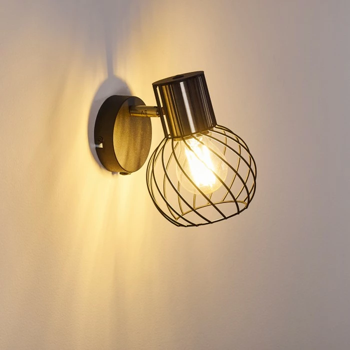 Hofstein Bacau Wandleuchte Schwarz-Gold, 1-flammig 4 Hofstein Bacau Wandleuchte Schwarz-Gold, 1-flammig – Bild 4