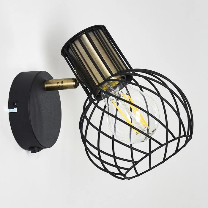 Hofstein Bacau Wandleuchte Schwarz-Gold, 1-flammig 5 Hofstein Bacau Wandleuchte Schwarz-Gold, 1-flammig – Bild 5