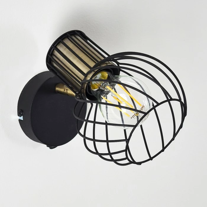 Hofstein Bacau Wandleuchte Schwarz-Gold, 1-flammig 9 Hofstein Bacau Wandleuchte Schwarz-Gold, 1-flammig – Bild 9