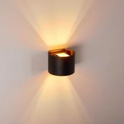 Hofstein Badajoz Wandleuchte LED Schwarz, Kupferfarben, 1-flammig -Wandleuchten Verkaufsgeschäft badajoz wandleuchte h3312889 12