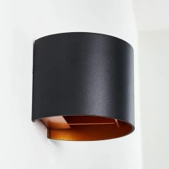 Hofstein Badajoz Wandleuchte LED Schwarz, Kupferfarben, 1-flammig -Wandleuchten Verkaufsgeschäft badajoz wandleuchte h3312889 16