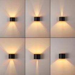 Hofstein Badajoz Wandleuchte LED Schwarz, Kupferfarben, 1-flammig -Wandleuchten Verkaufsgeschäft badajoz wandleuchte h3312889 3