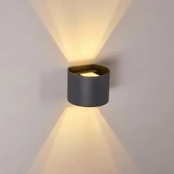 Hofstein Badajoz Wandleuchte LED Anthrazit, 1-flammig -Wandleuchten Verkaufsgeschäft badajoz wandleuchte h3312926 12