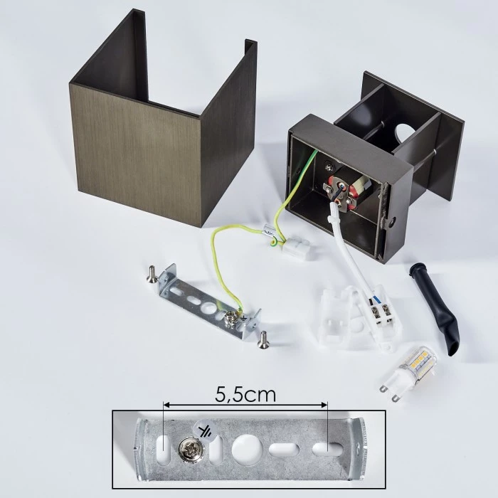 Hofstein Badajoz Wandleuchte LED Braun, 1-flammig 5 Hofstein Badajoz Wandleuchte LED Braun, 1-flammig – Bild 5