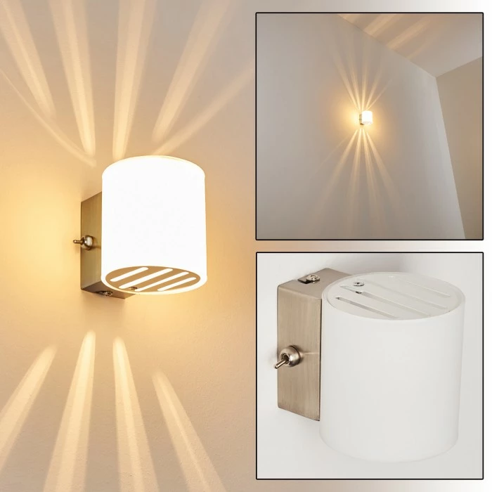 Hofstein Bamako Wandlampe Nickel-Matt, 1-flammig 1 Hofstein Bamako Wandlampe Nickel-Matt, 1-flammig