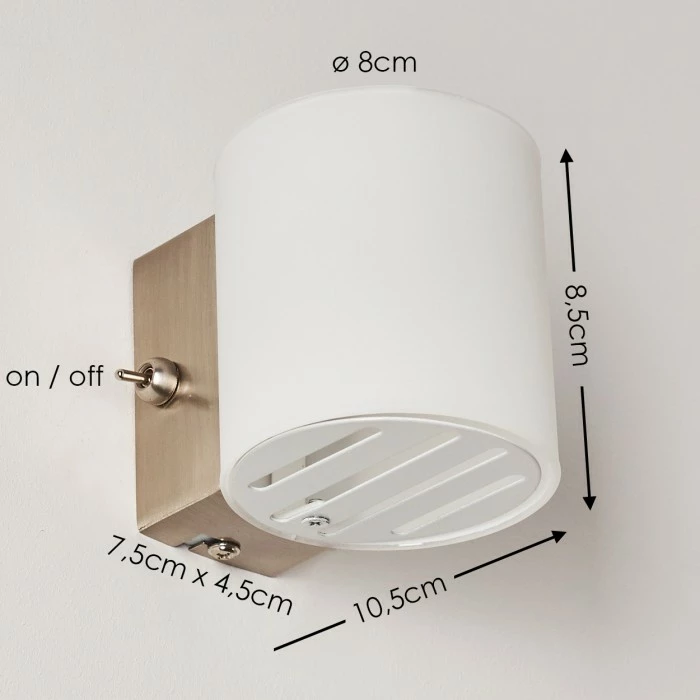 Hofstein Bamako Wandlampe Nickel-Matt, 1-flammig 2 Hofstein Bamako Wandlampe Nickel-Matt, 1-flammig – Bild 2