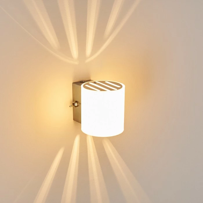 Hofstein Bamako Wandlampe Nickel-Matt, 1-flammig 6 Hofstein Bamako Wandlampe Nickel-Matt, 1-flammig – Bild 6