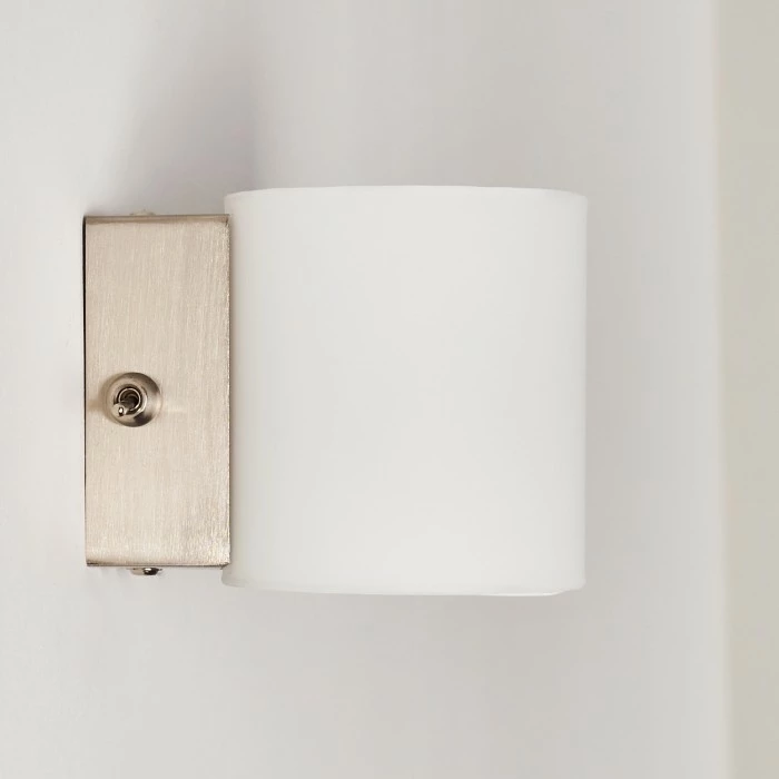 Hofstein Bamako Wandlampe Nickel-Matt, 1-flammig 7 Hofstein Bamako Wandlampe Nickel-Matt, 1-flammig – Bild 7