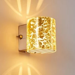 Hofstein Bamako Wandleuchte Nickel-Matt, 1-flammig -Wandleuchten Verkaufsgeschäft bamako wandleuchte h169613 do4 12