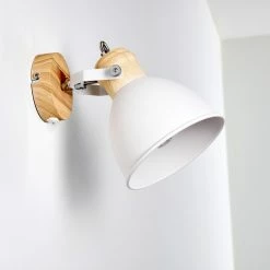 Hofstein Banjul Wandleuchte Weiß, Holz hell, 1-flammig -Wandleuchten Verkaufsgeschäft banjul wandleuchte h3320778 20