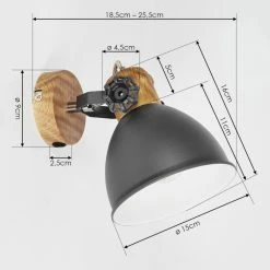 Hofstein Banjul Wandleuchte Grau, Holz dunkel, 1-flammig -Wandleuchten Verkaufsgeschäft banjul wandleuchte h3371695 do1 3